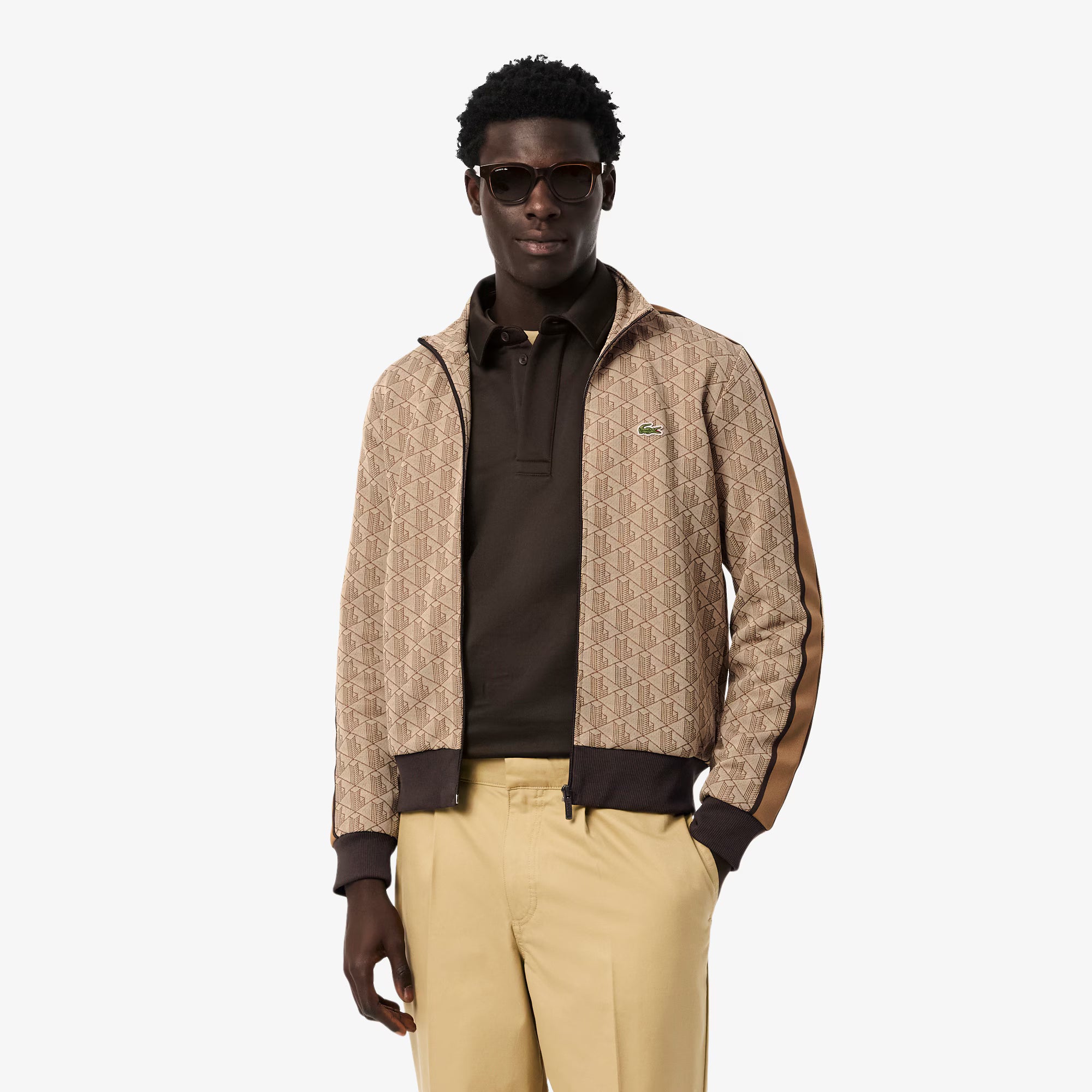 Lacoste chaqueta de chándal con cremallera de jacquard Paris