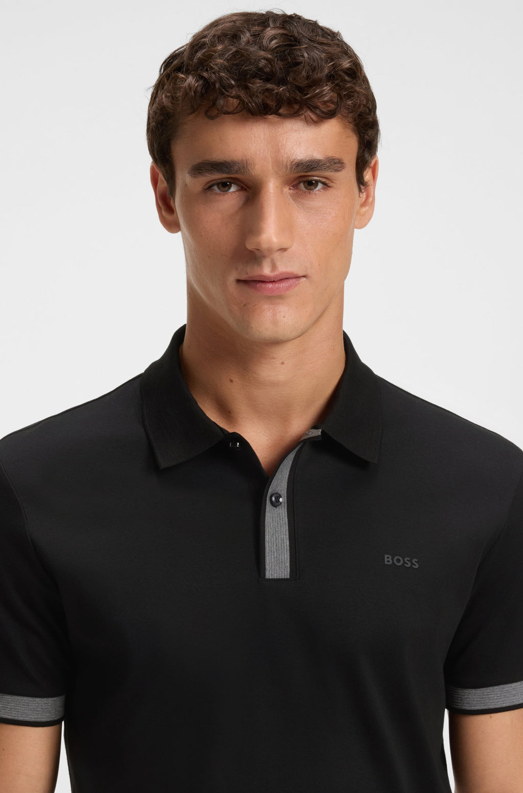 Hugo Boss slim fit polo shirt in mercerized cotton with structured details 