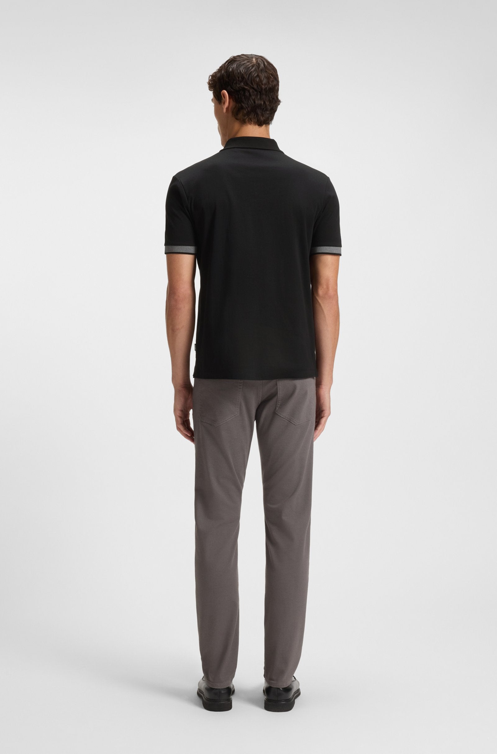 Hugo Boss Polo slim fit de algodón mercerizado con detalles estructurados