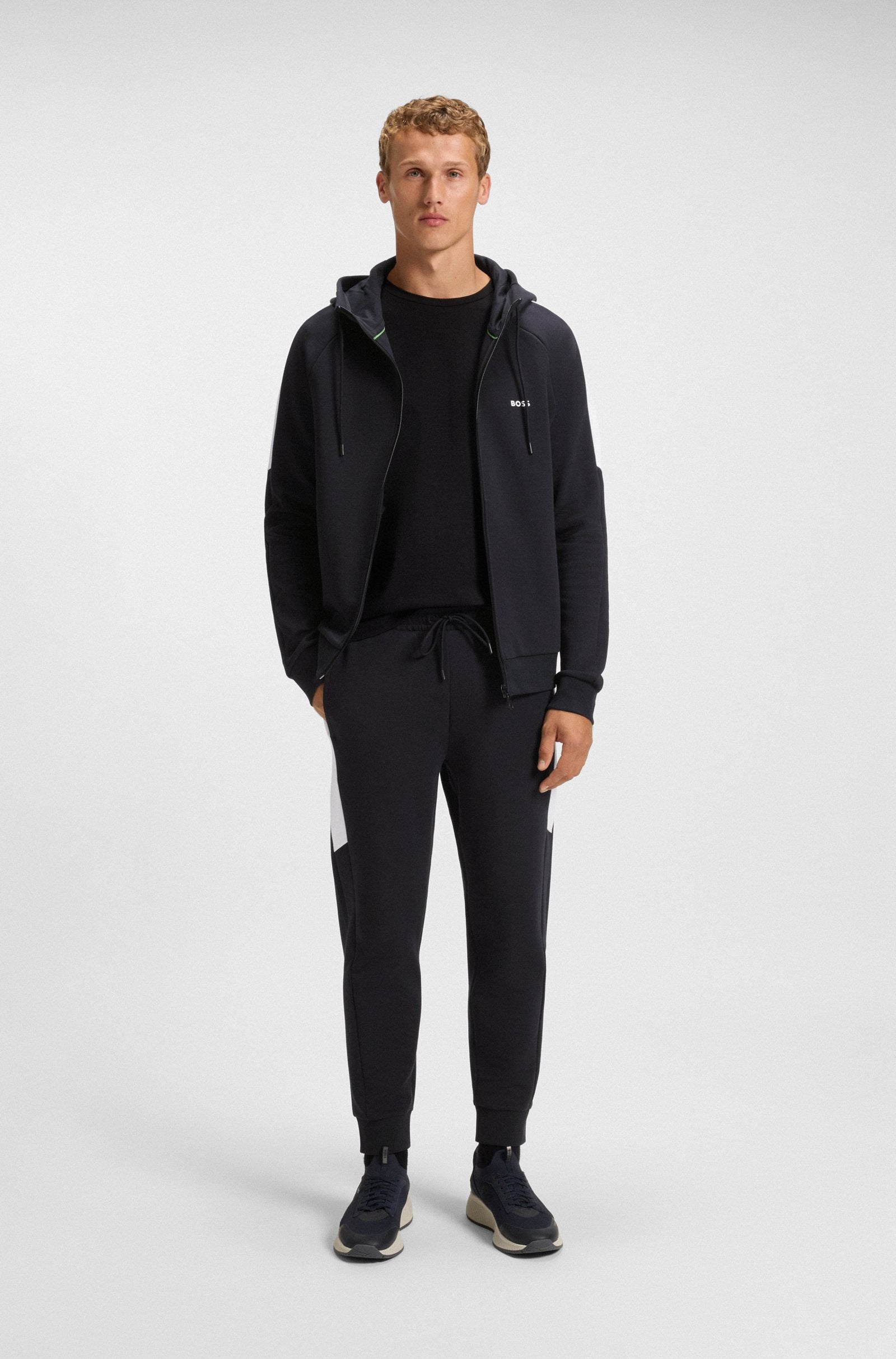 Hugo Boss Chándal en algodón elástico con apliques en contraste